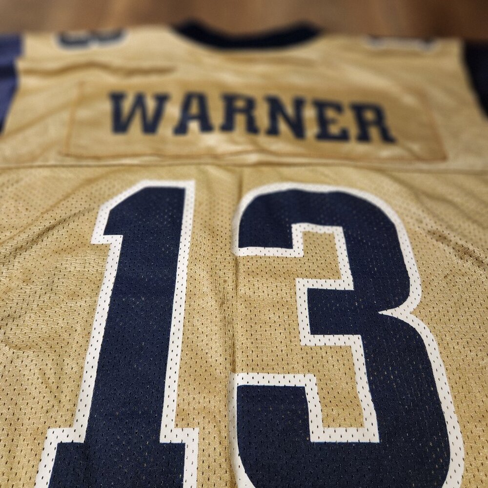 🏈✨🤍PUMA Vtg. NFL Kurt Warner #13 St. Louis Rams Jersey-L - Picture 2 of 4